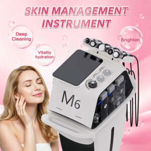 Hydra facial machine for professional skin care, featuring deep cleansing, hydration, and brightening functions for salon use. Ideal for skincare treatments and facial rejuvenation.