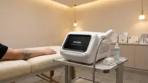 Osano medical device used for skin therapy treatment in a modern clinic setting.