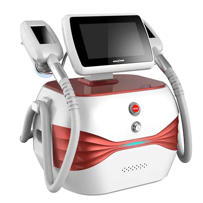 Advanced medical laser device with touchscreen interface and multiple handpieces for skin therapy and cosmetic procedures.