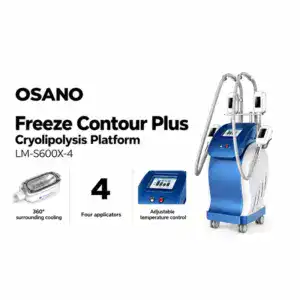 OSANO Freeze Contour Plus cryolipolysis platform with four applicators and adjustable temperature control for non-surgical fat reduction.